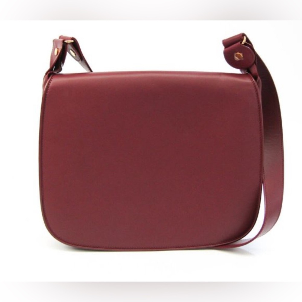 Authentic Cartier Must Women's Leather Shoulder Bag Bordeaux - Picture 3 of 16